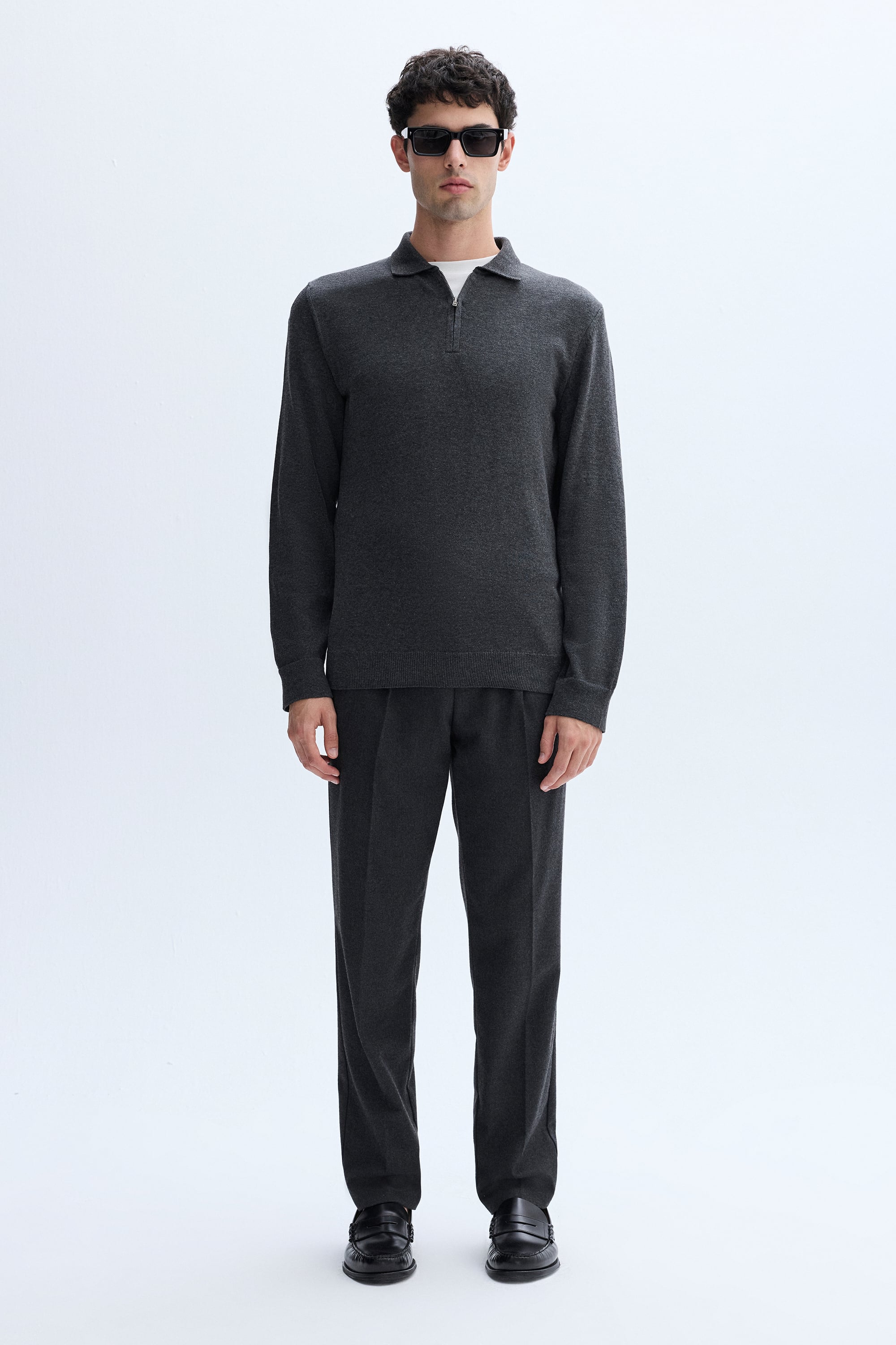 FERMUARLI POLO YAKA TRİKO KAZAK