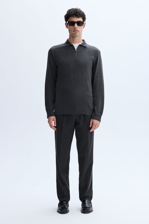 FERMUARLI POLO YAKA TRİKO KAZAK