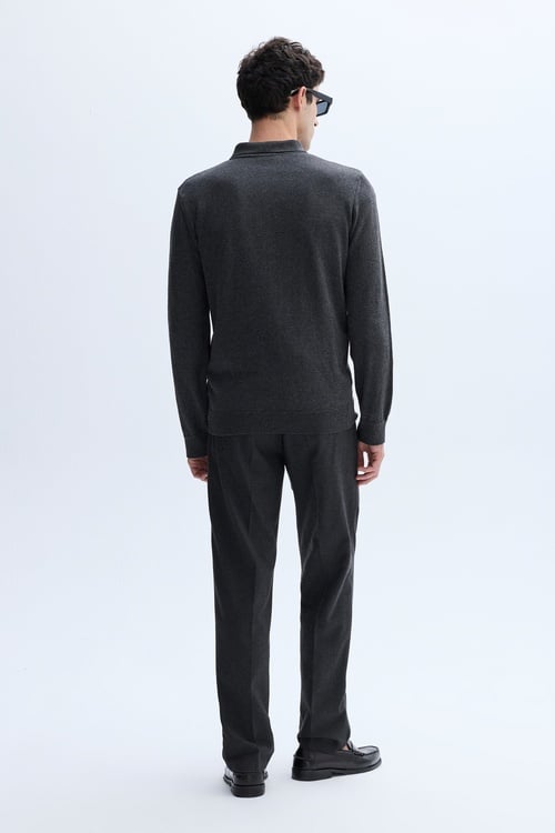 FERMUARLI POLO YAKA TRİKO KAZAK