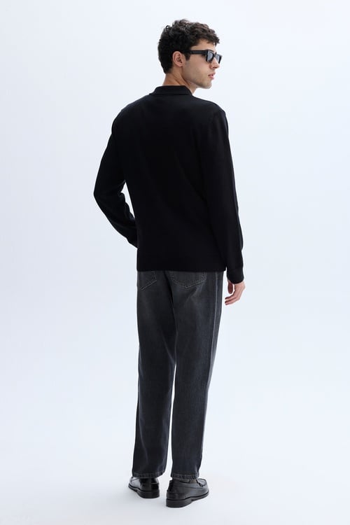 FERMUARLI POLO YAKA TRİKO KAZAK