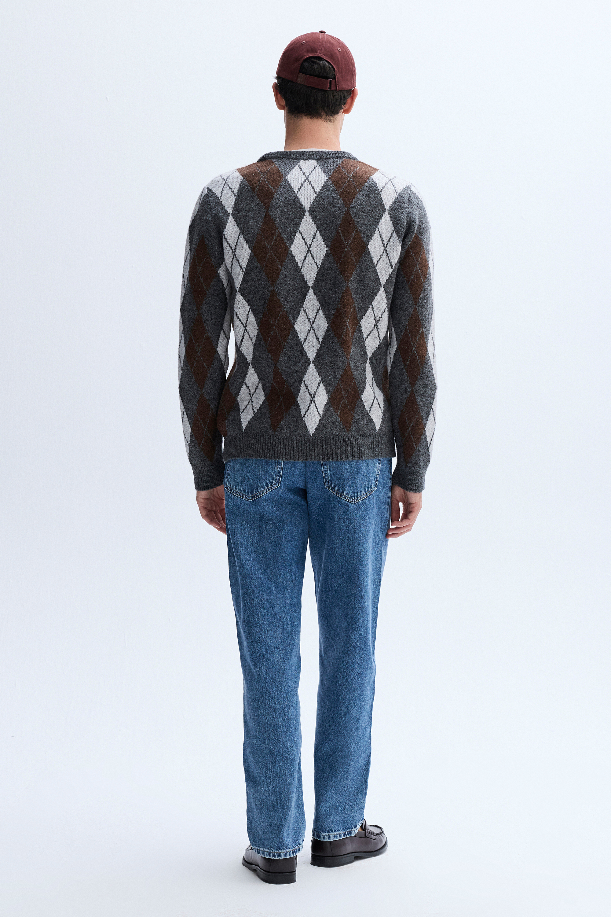 BAKLAVA DESENLİ BİSİKLET YAKA KAZAK