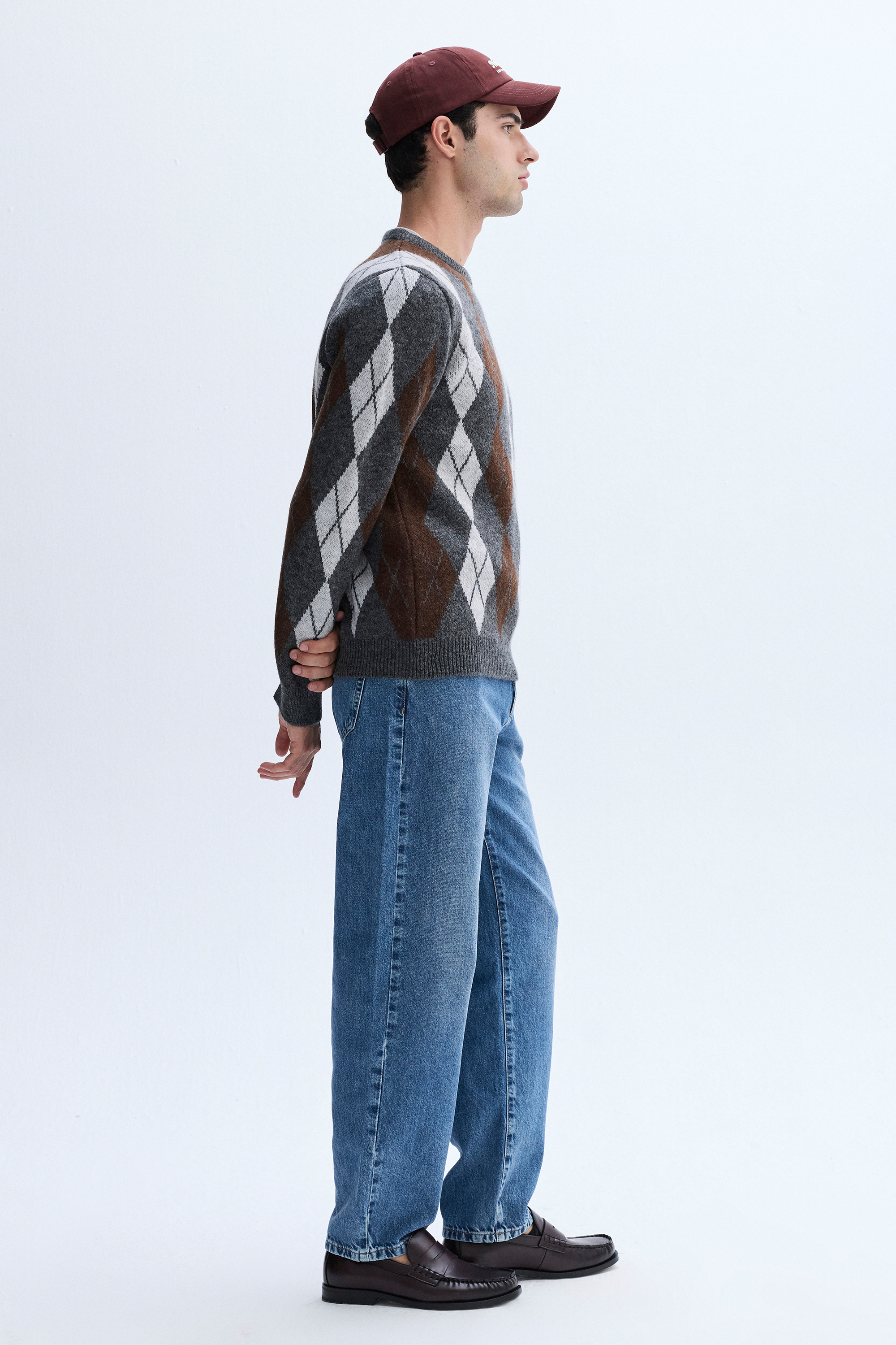 BAKLAVA DESENLİ BİSİKLET YAKA KAZAK