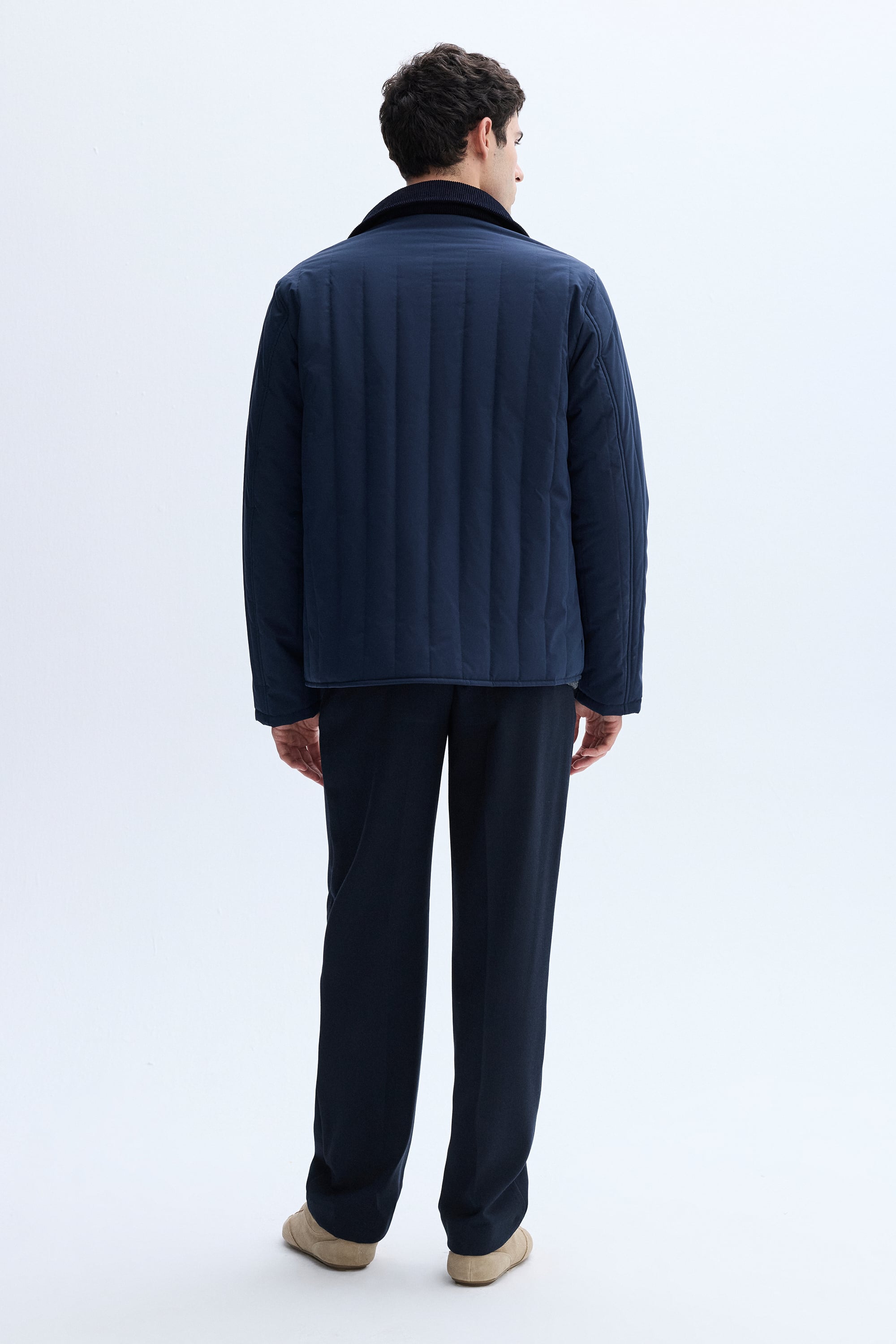 KADİFE YAKA KAPİTONELİ MONT