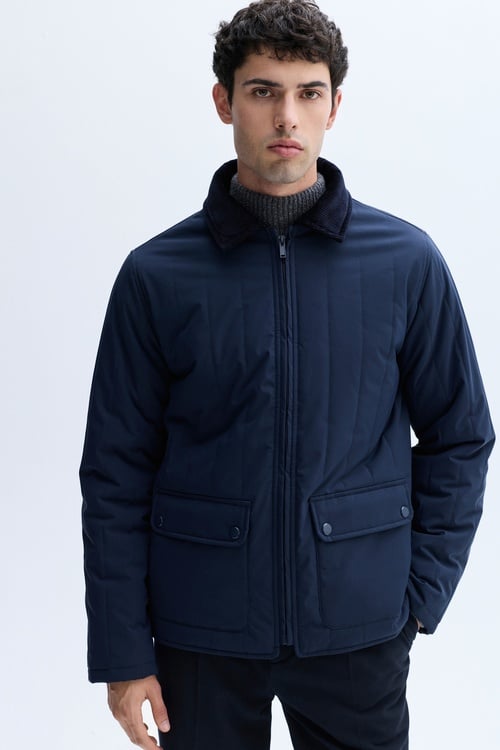  KADİFE YAKA KAPİTONELİ MONT