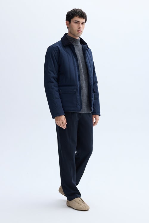  KADİFE YAKA KAPİTONELİ MONT