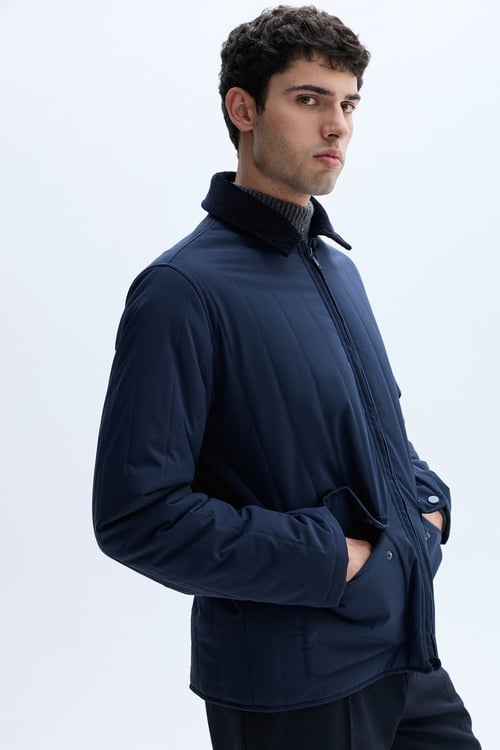  KADİFE YAKA KAPİTONELİ MONT