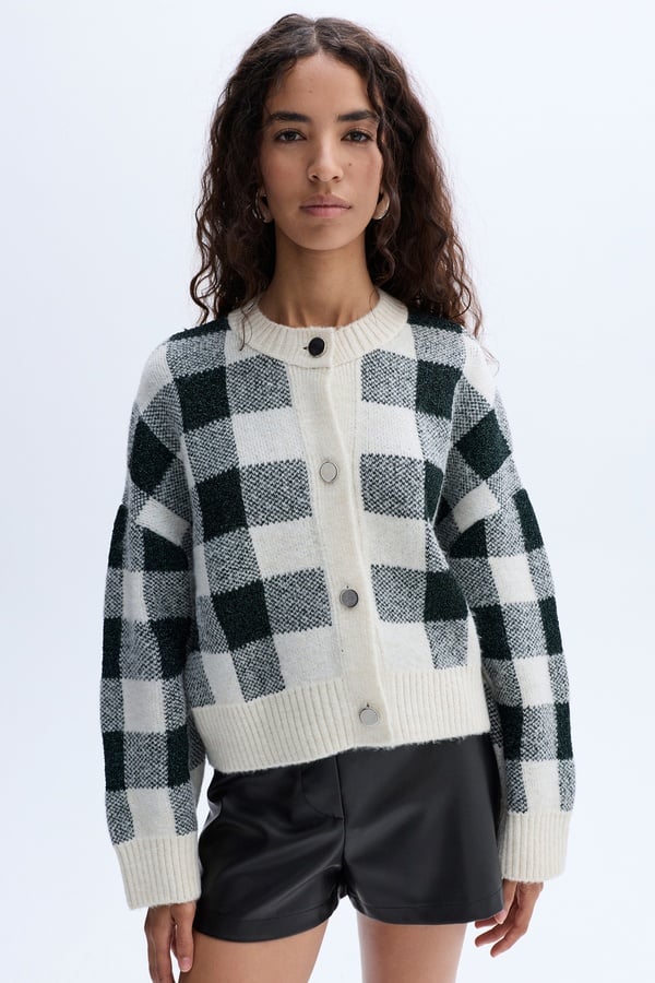 JAKARLI KARELİ BİSİKLET YAKA HIRKA