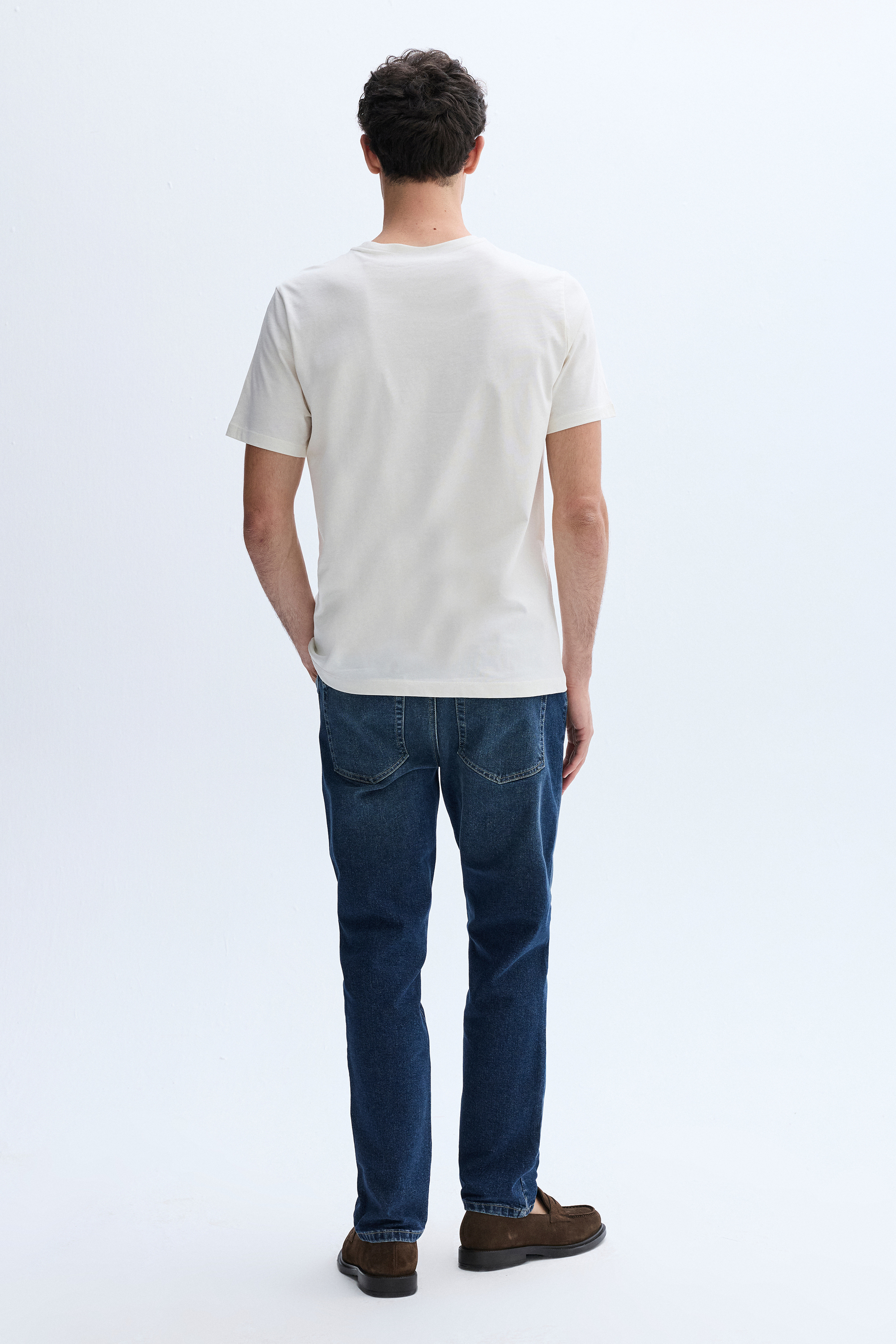 BASKILI BİSİKLET YAKA T-SHIRT