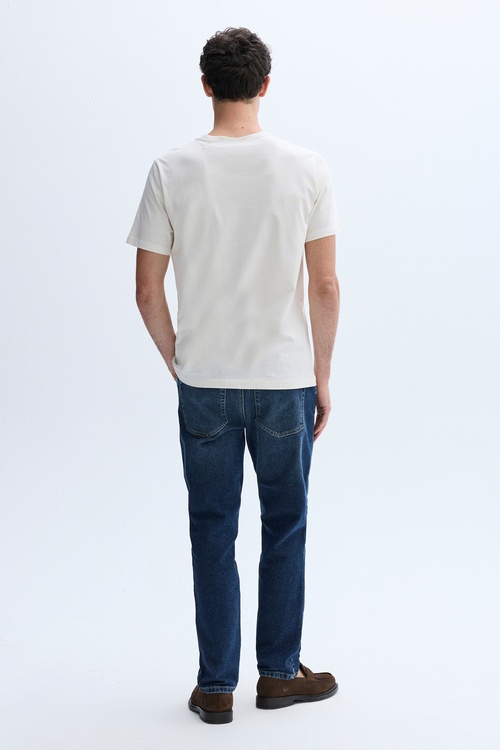 BASKILI BİSİKLET YAKA T-SHIRT