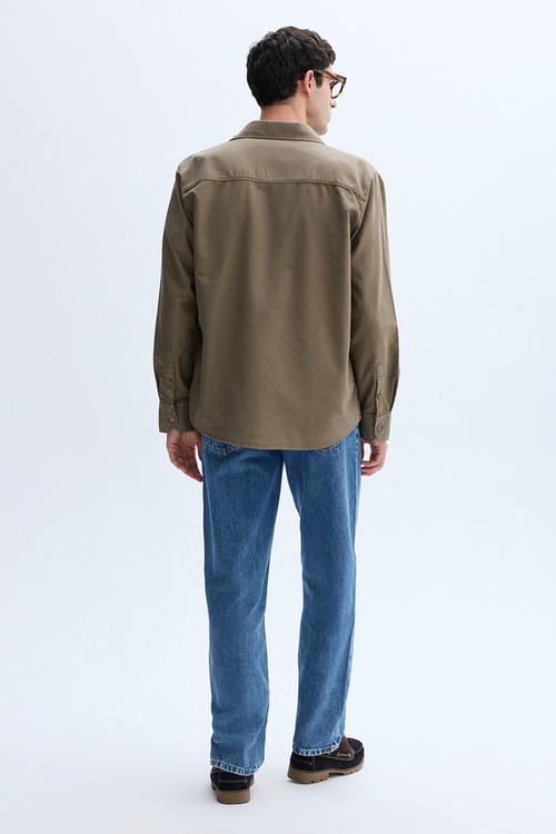 REGULAR FIT KADİFE DOKULU UZUN KOLLU GÖMLEK