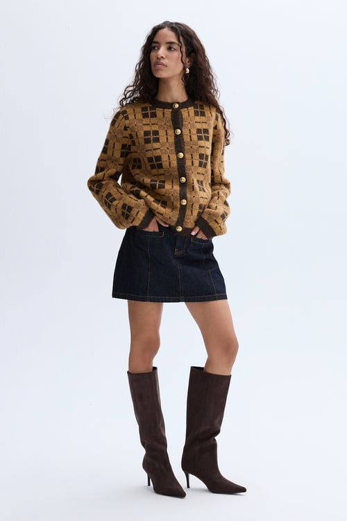 JAKARLI EKOSELİ BİSİKLET YAKA HIRKA