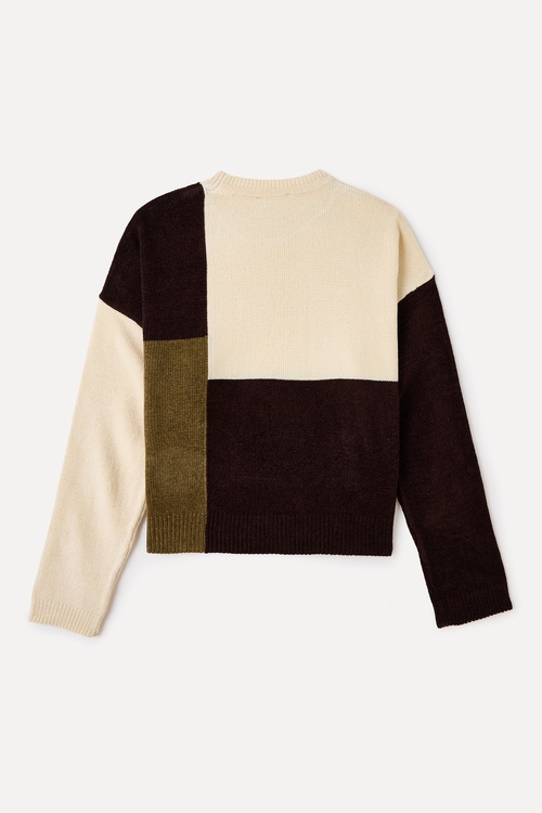 RENK BLOKLU BİSİKLET YAKA KAZAK