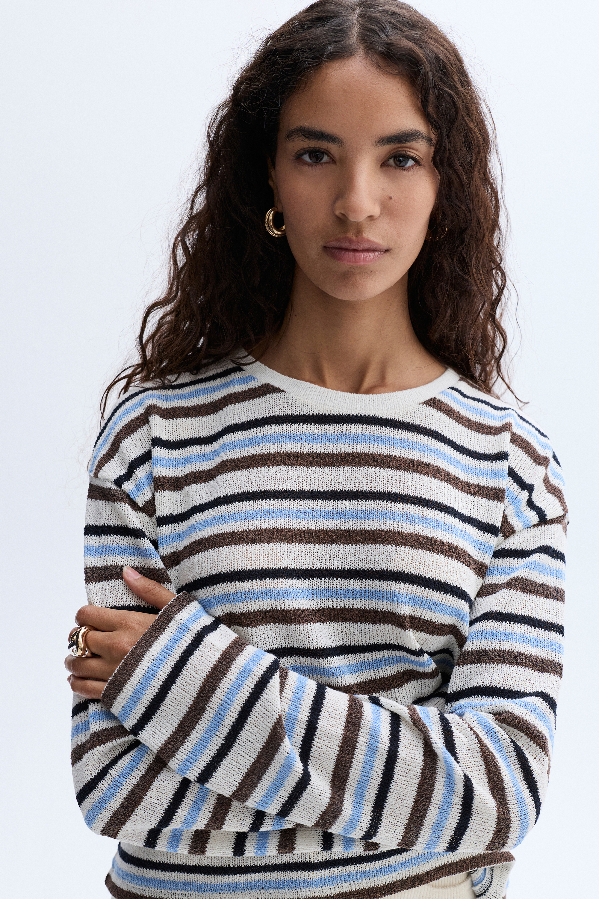 LOOSE FIT ÇİZGİLİ KAZAK