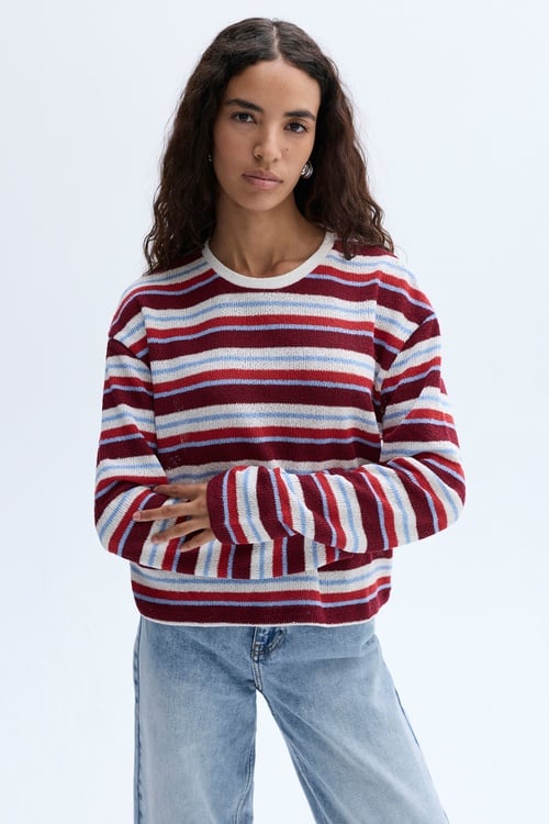 LOOSE FIT ÇİZGİLİ KAZAK