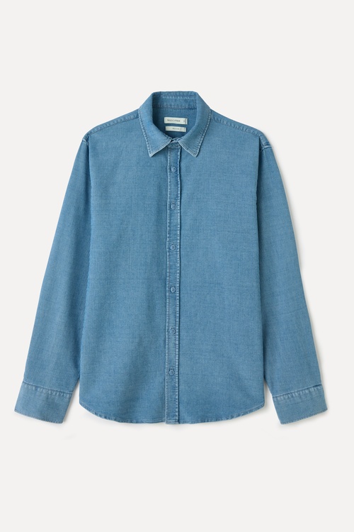 REGULAR FIT UZUN KOLLU KADİFE DOKULU GÖMLEK