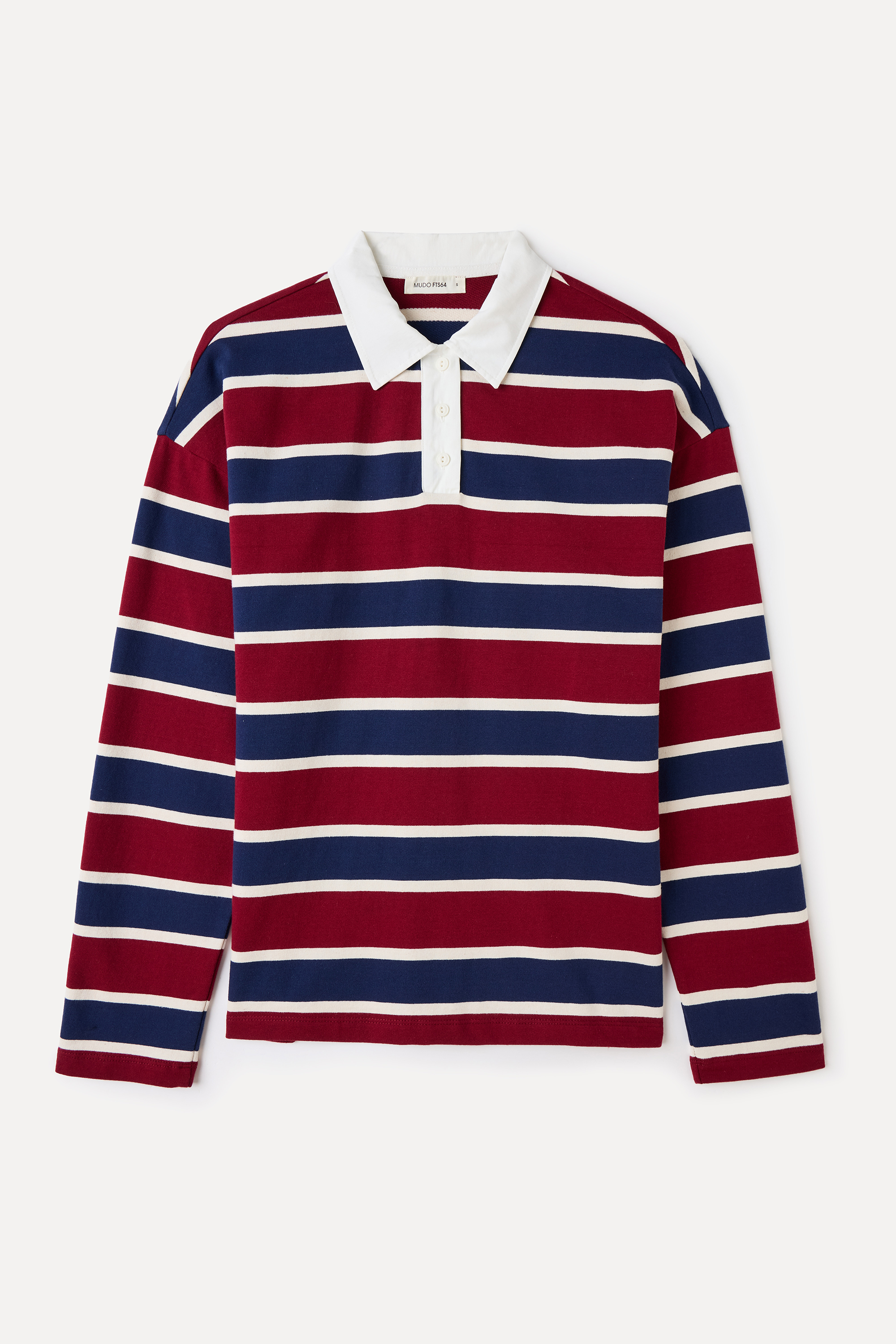 LOOSE FIT ÇİZGİLİ POLO YAKA SWEATSHIRT