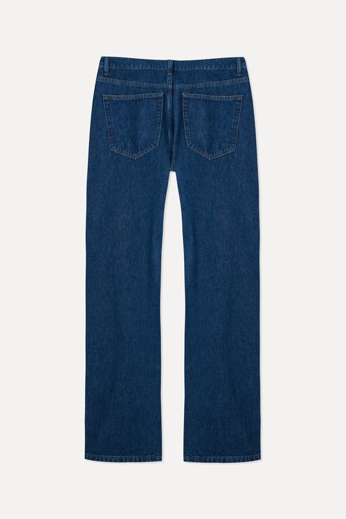  Erkek Koyu İndigo Loose Fit Jean Pantolon