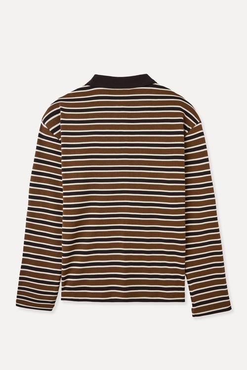 ÇİZGİLİ POLO YAKA SWEATSHIRT