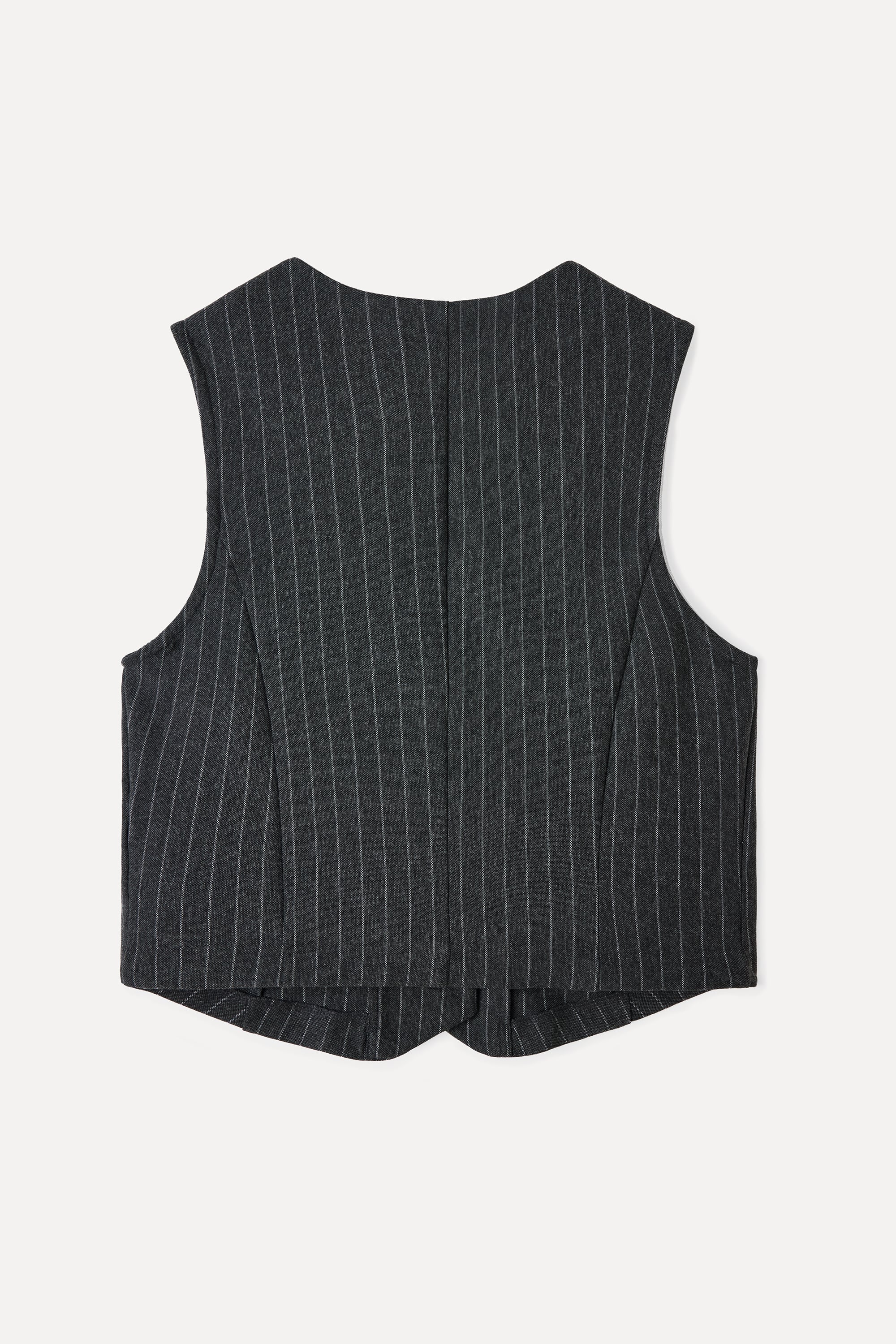 ÇİZGİLİ FITTED KOLSUZ SMART CEKET