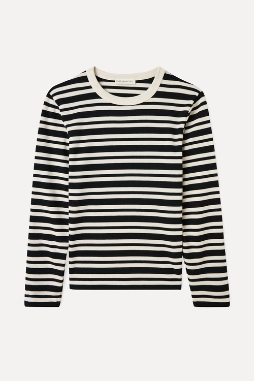 ÇİZGİLİ BİSİKLET YAKA UZUN KOLLU T-SHIRT