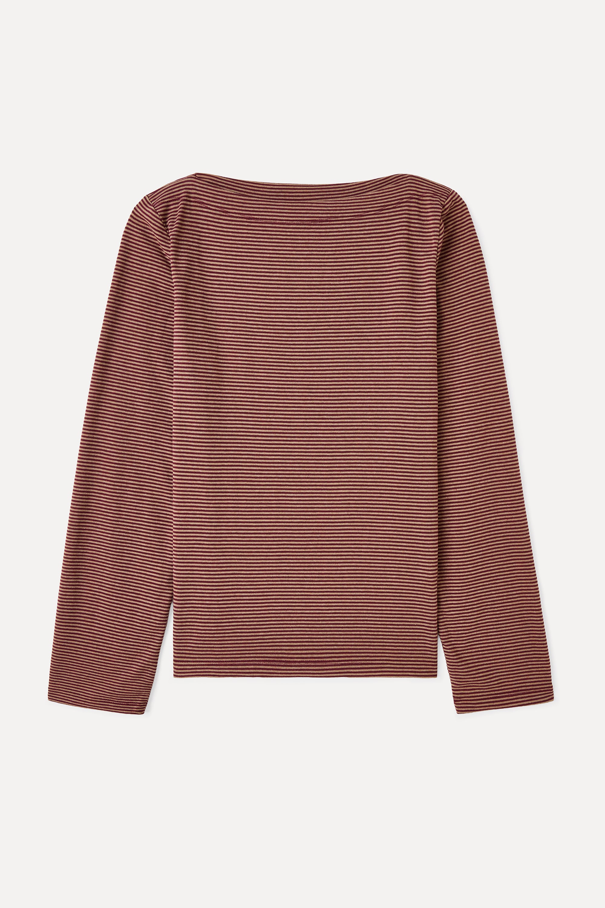 ÇİZGİLİ KAYIK YAKA UZUN KOLLU T-SHIRT