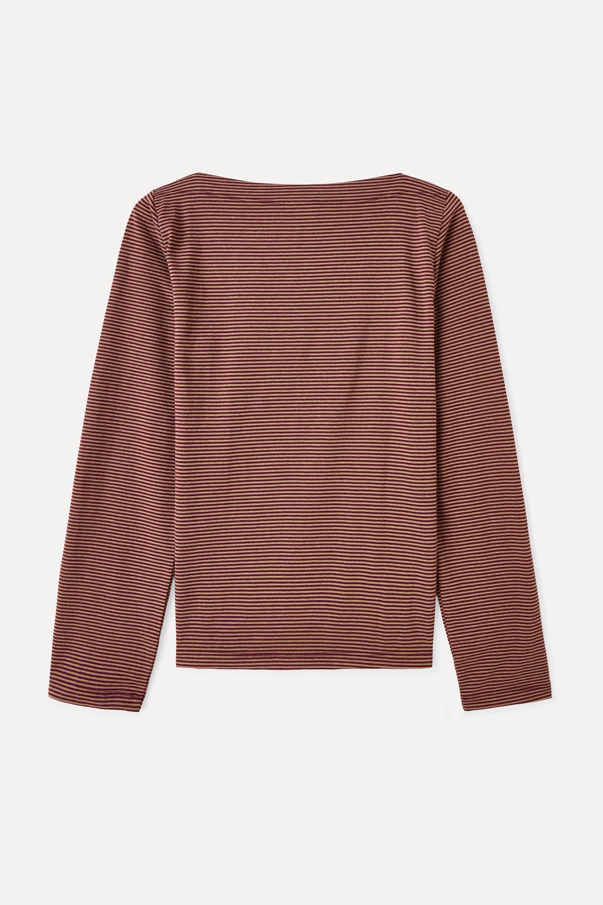 ÇİZGİLİ KAYIK YAKA UZUN KOLLU T-SHIRT