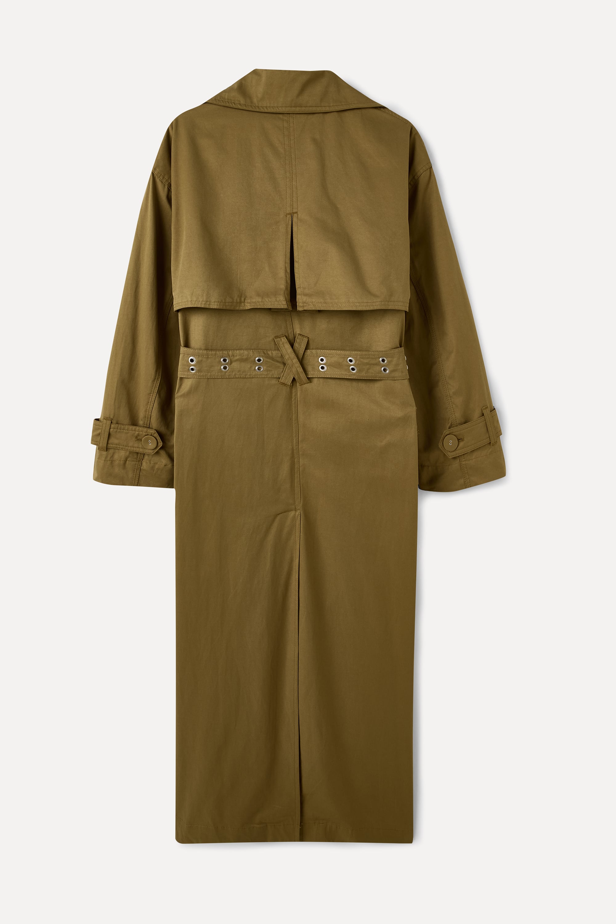 OVERSIZE KEMERLİ UZUN TRENÇKOT