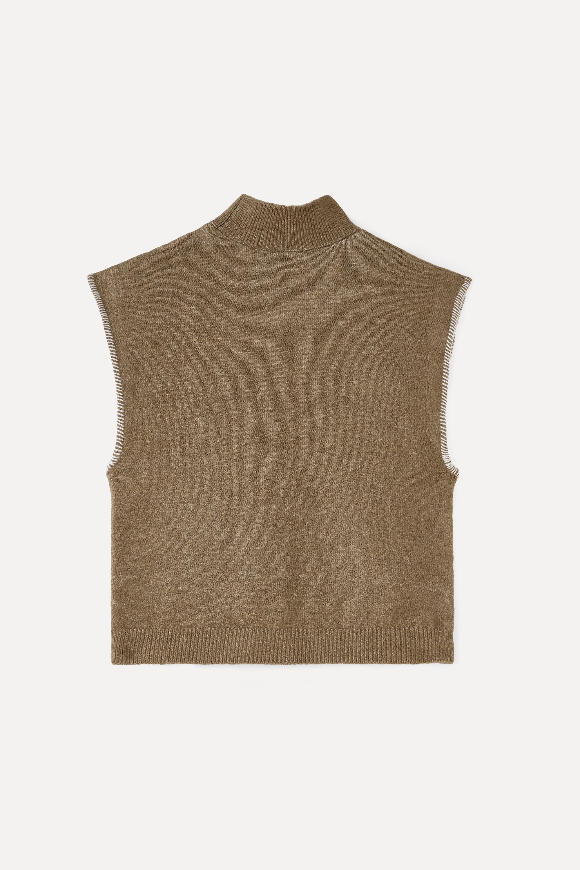 DİK YAKA ÇİZGİ DETAYLI SÜVETER