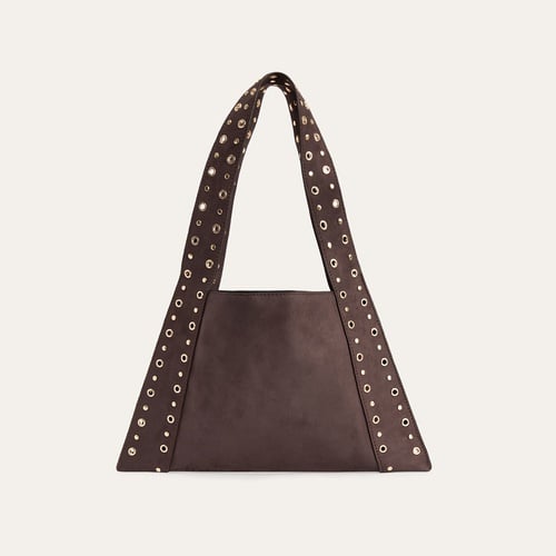 SÜET GÖRÜNÜMLÜ ZIMBALI EL ÇANTASI