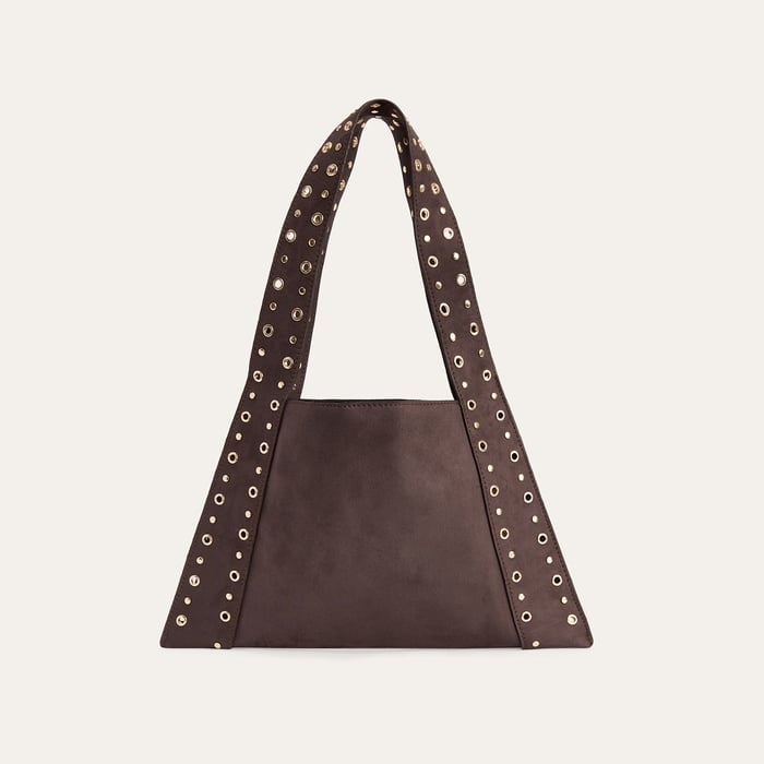 SÜET GÖRÜNÜMLÜ ZIMBALI EL ÇANTASI