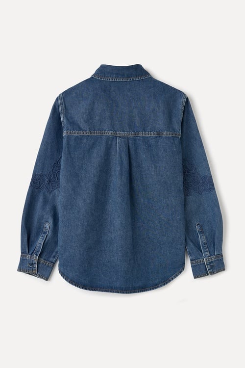  NAKIŞLI UZUN KOLLU JEAN GÖMLEK