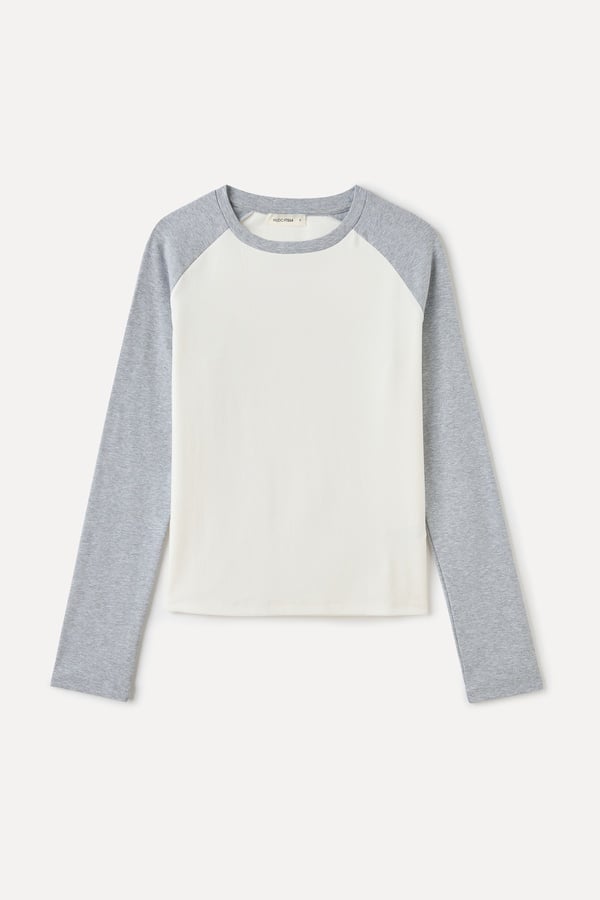 FITTED BİSİKLET YAKA UZUN KOLLU T-SHIRT