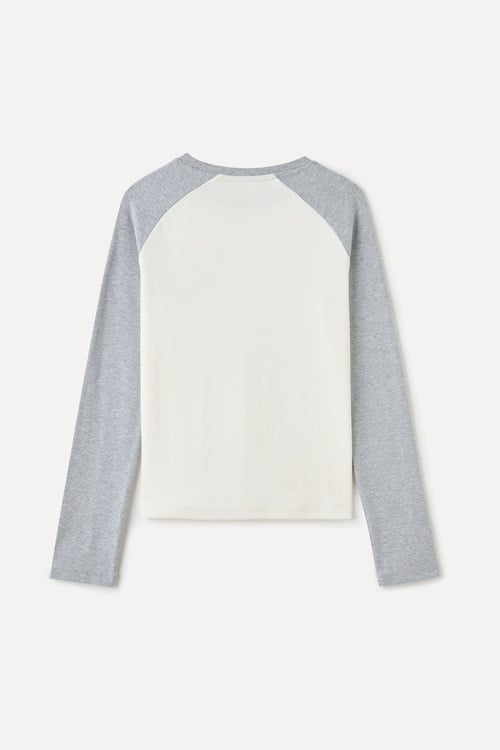 FITTED BİSİKLET YAKA UZUN KOLLU T-SHIRT