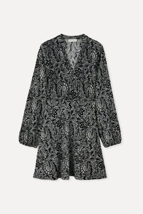  A FORM BASKILI MİNİ ELBİSE