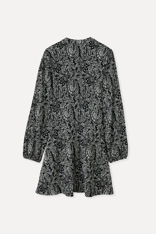  A FORM BASKILI MİNİ ELBİSE