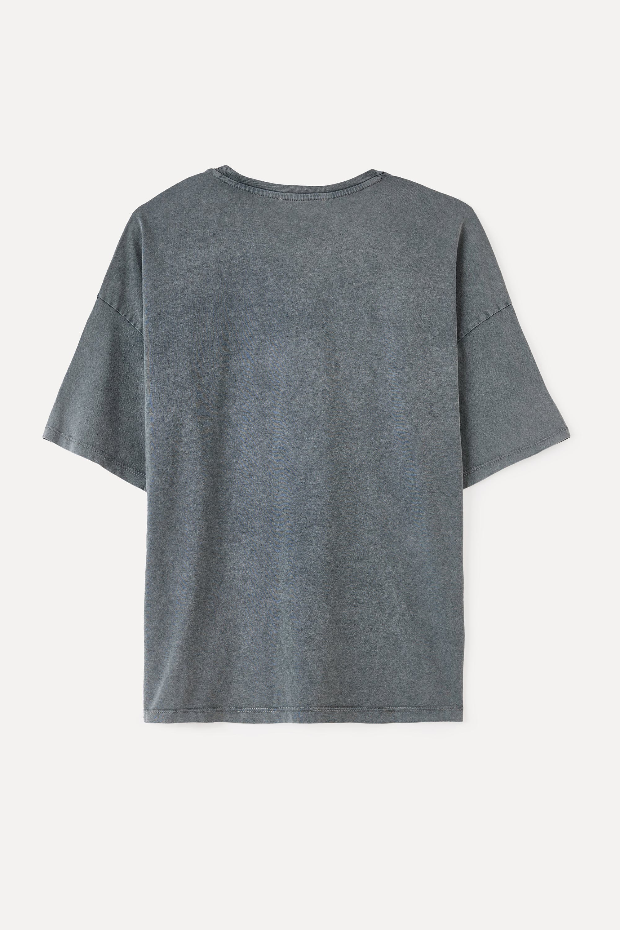 BASKILI BİSİKLET YAKA OVERSIZE T-SHIRT