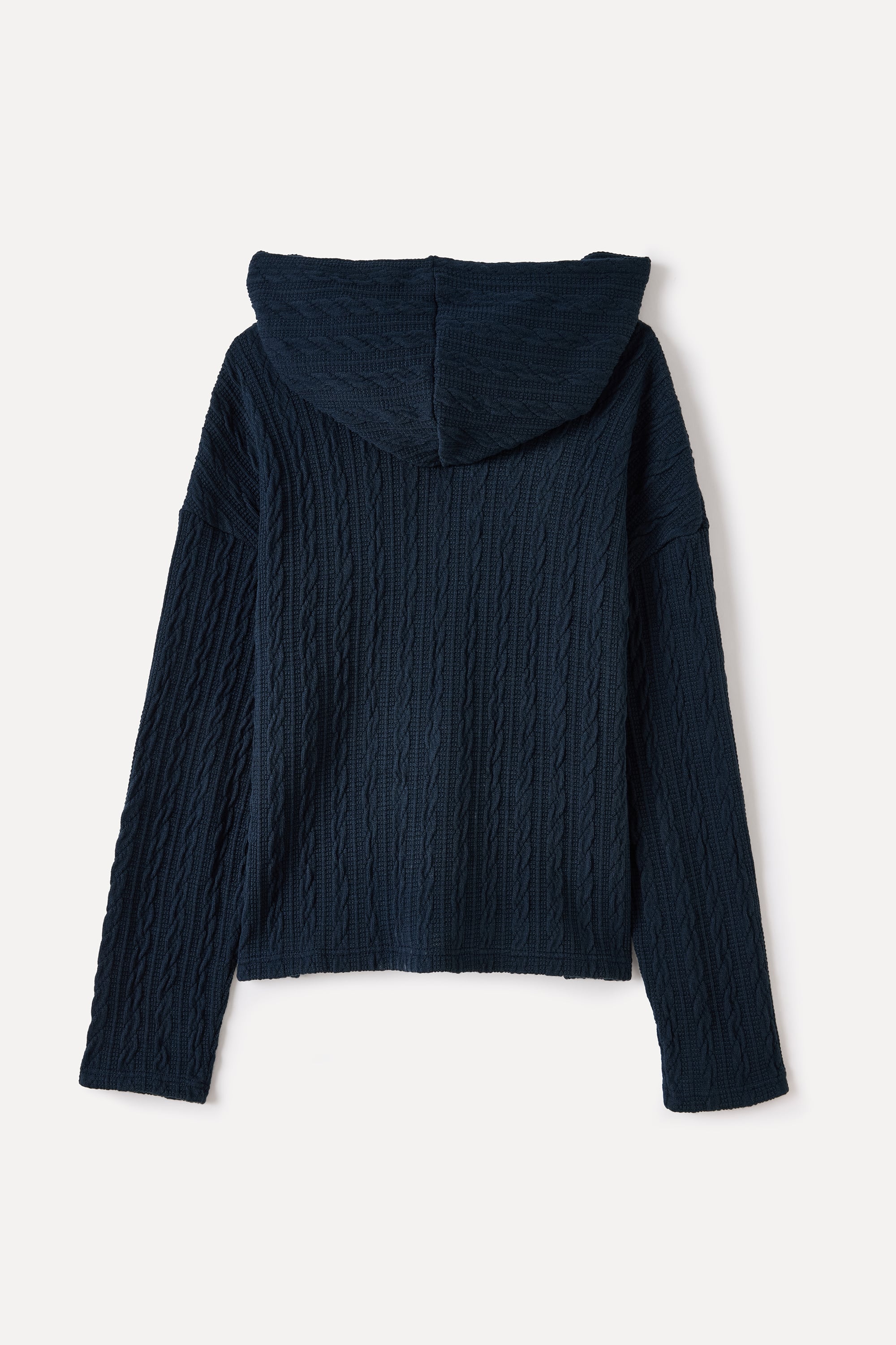 KAPÜŞONLU V YAKA ÖRME SWEATSHIRT