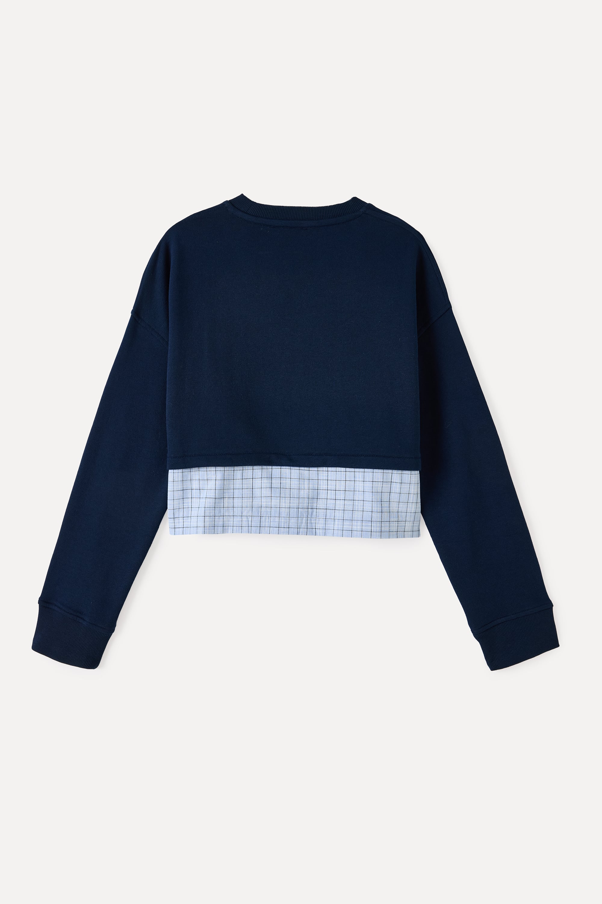 GÖMLEK DETAYLI CROP SWEATSHIRT