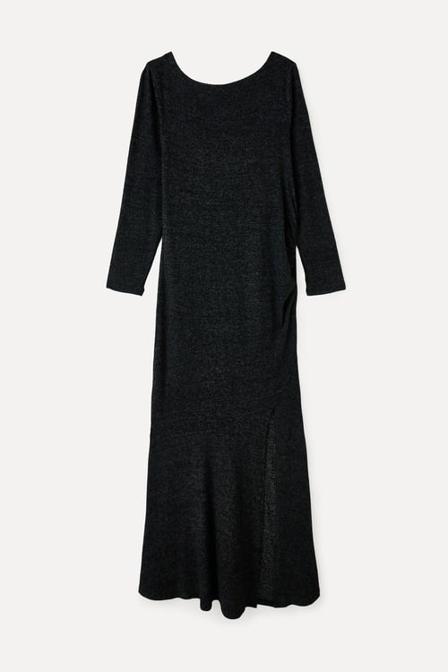  FITTED YIRTMAÇLI UZUN ELBİSE