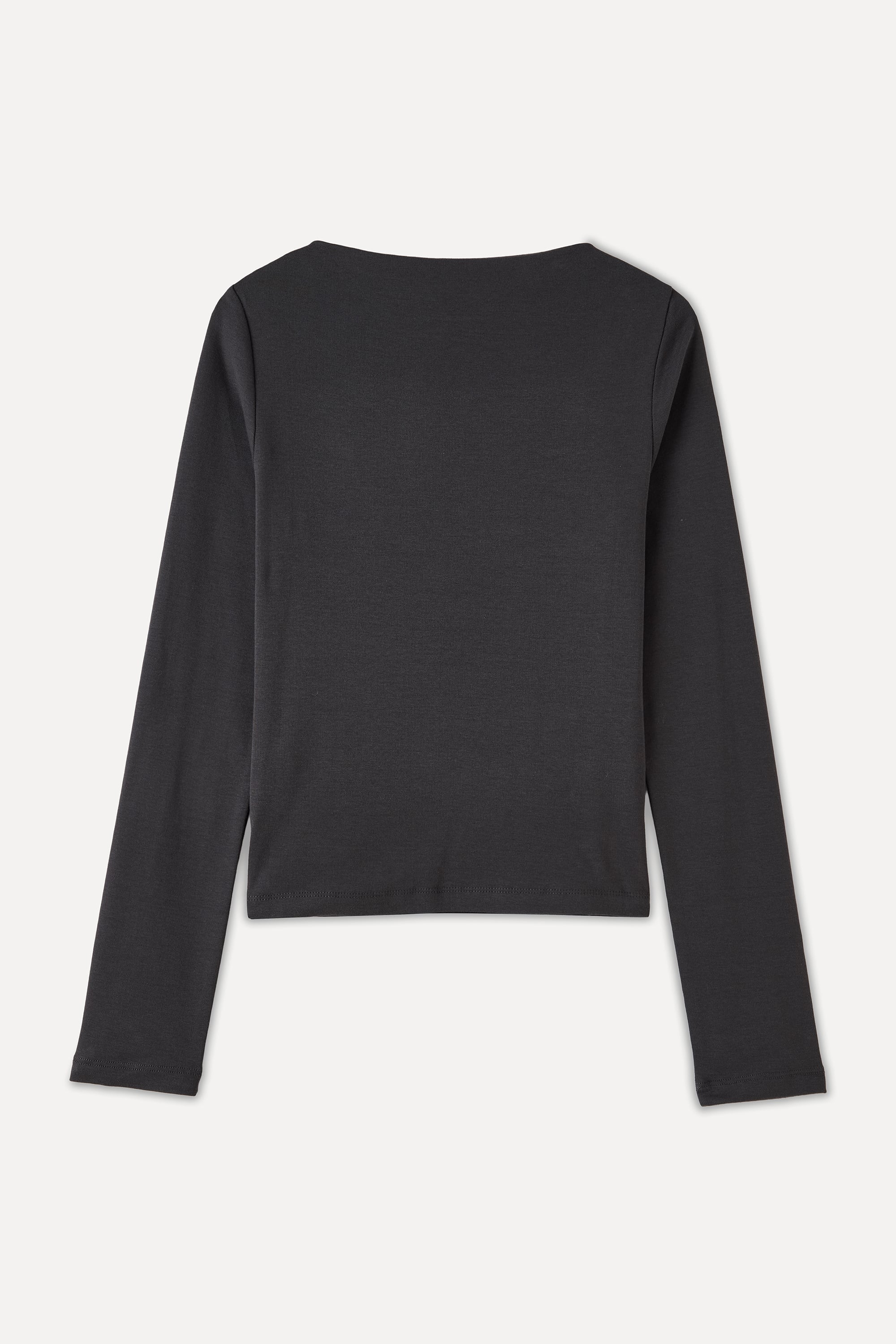 KAYIK YAKA UZUN KOLLU FITTED BLUZ