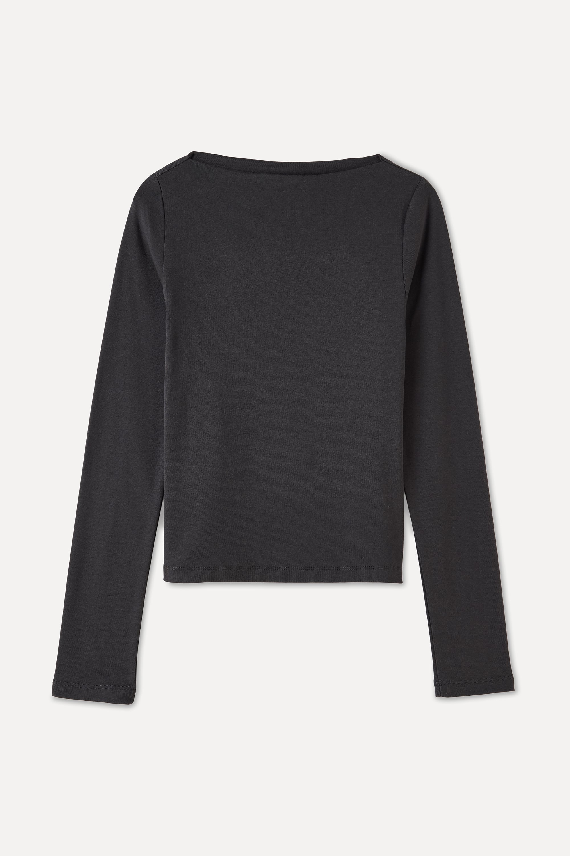 KAYIK YAKA UZUN KOLLU FITTED BLUZ