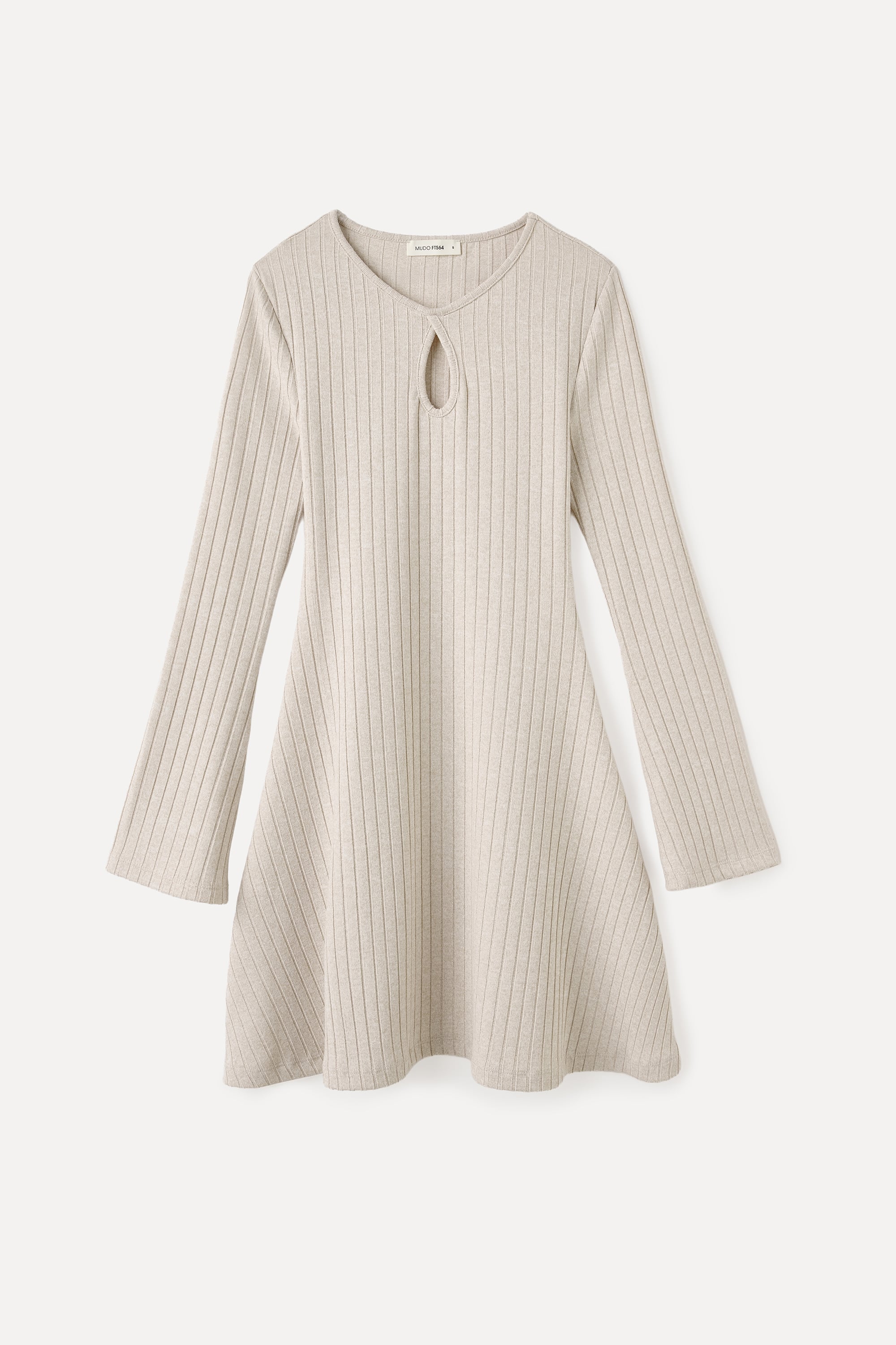 YAKA DETAYLI UZUN KOLLU MİNİ ELBİSE