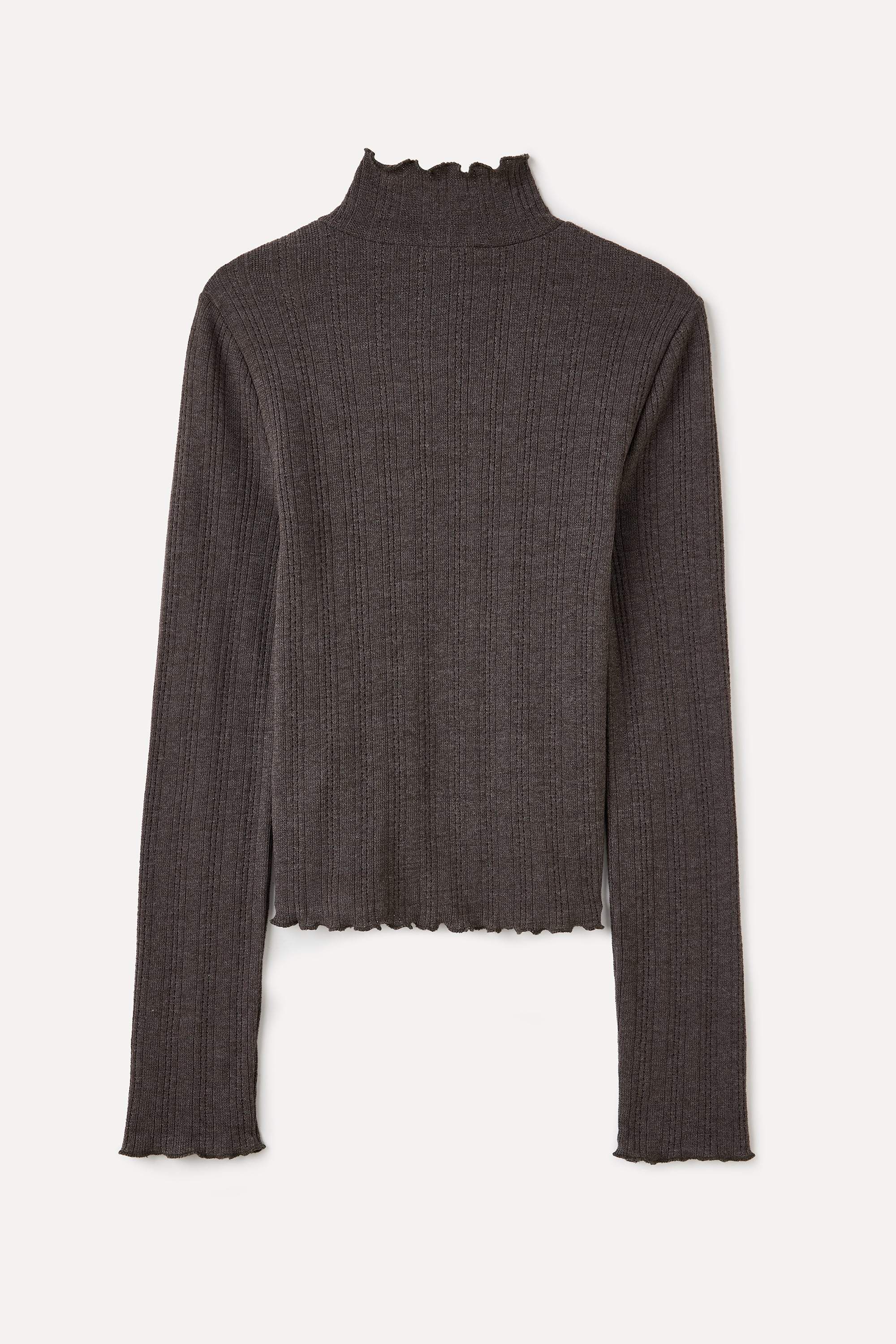 FITTED DİK YAKA UZUN KOLLU BLUZ