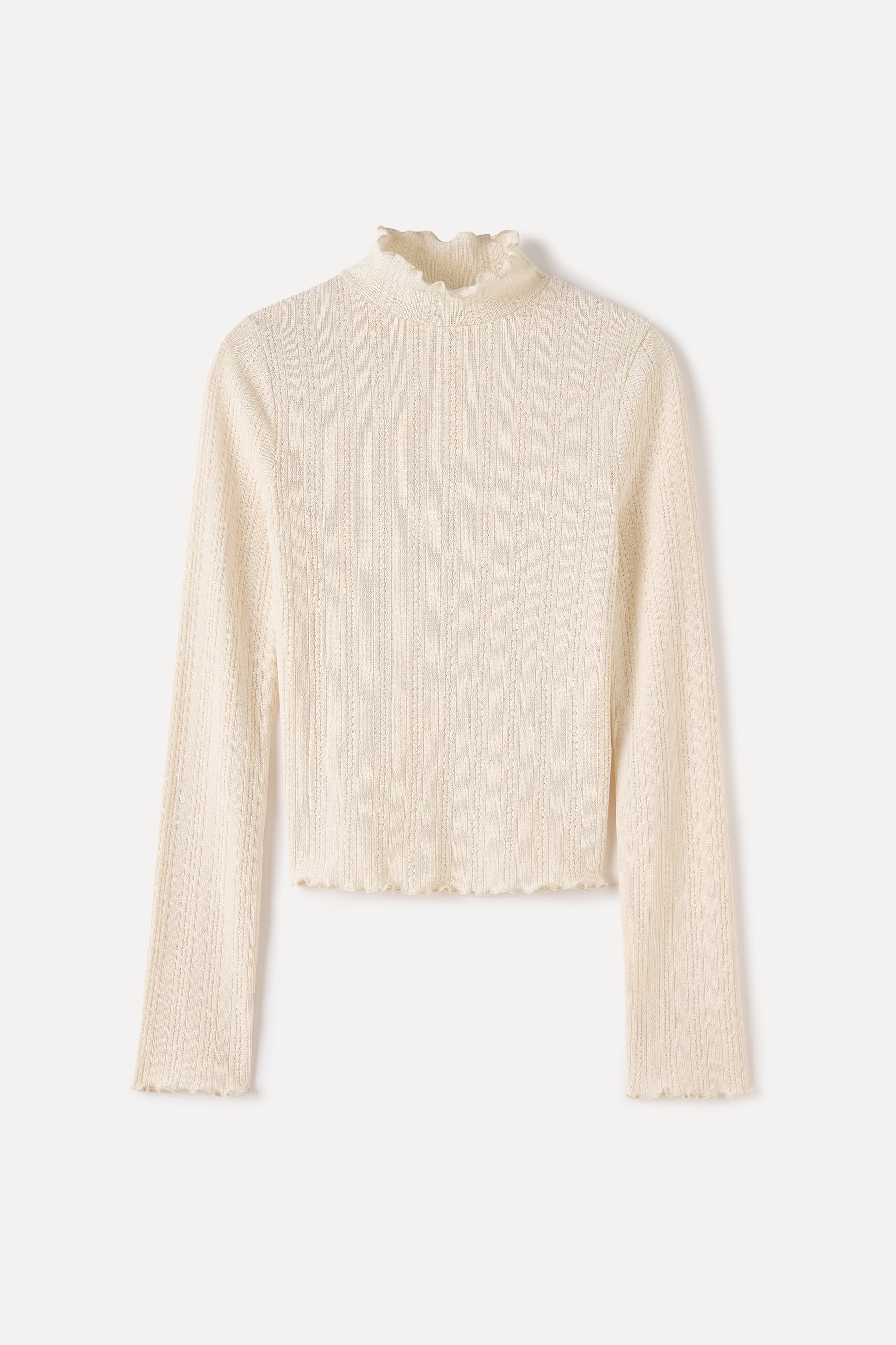 FITTED DİK YAKA UZUN KOLLU BLUZ