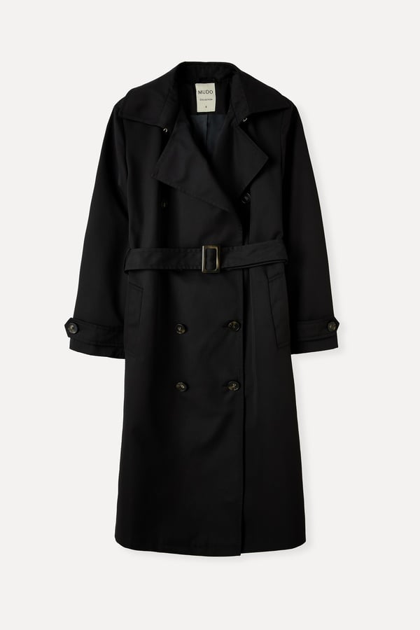 LOOSE FIT KEMERLİ UZUN TRENÇKOT