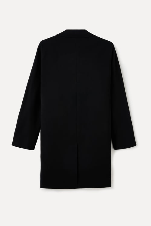 OVERSIZE TEK DÜĞMELİ KISA KABAN