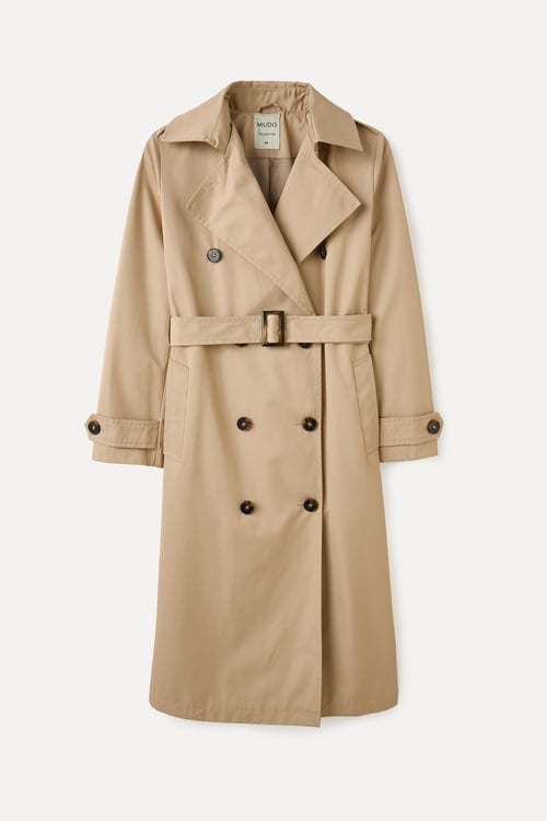 LOOSE FIT KEMERLİ UZUN TRENÇKOT