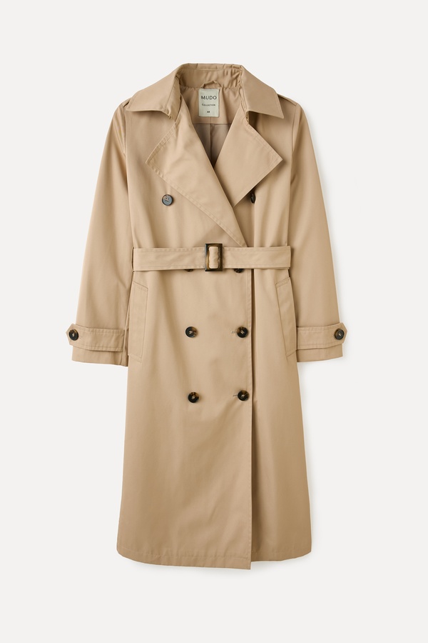 LOOSE FIT KEMERLİ UZUN TRENÇKOT