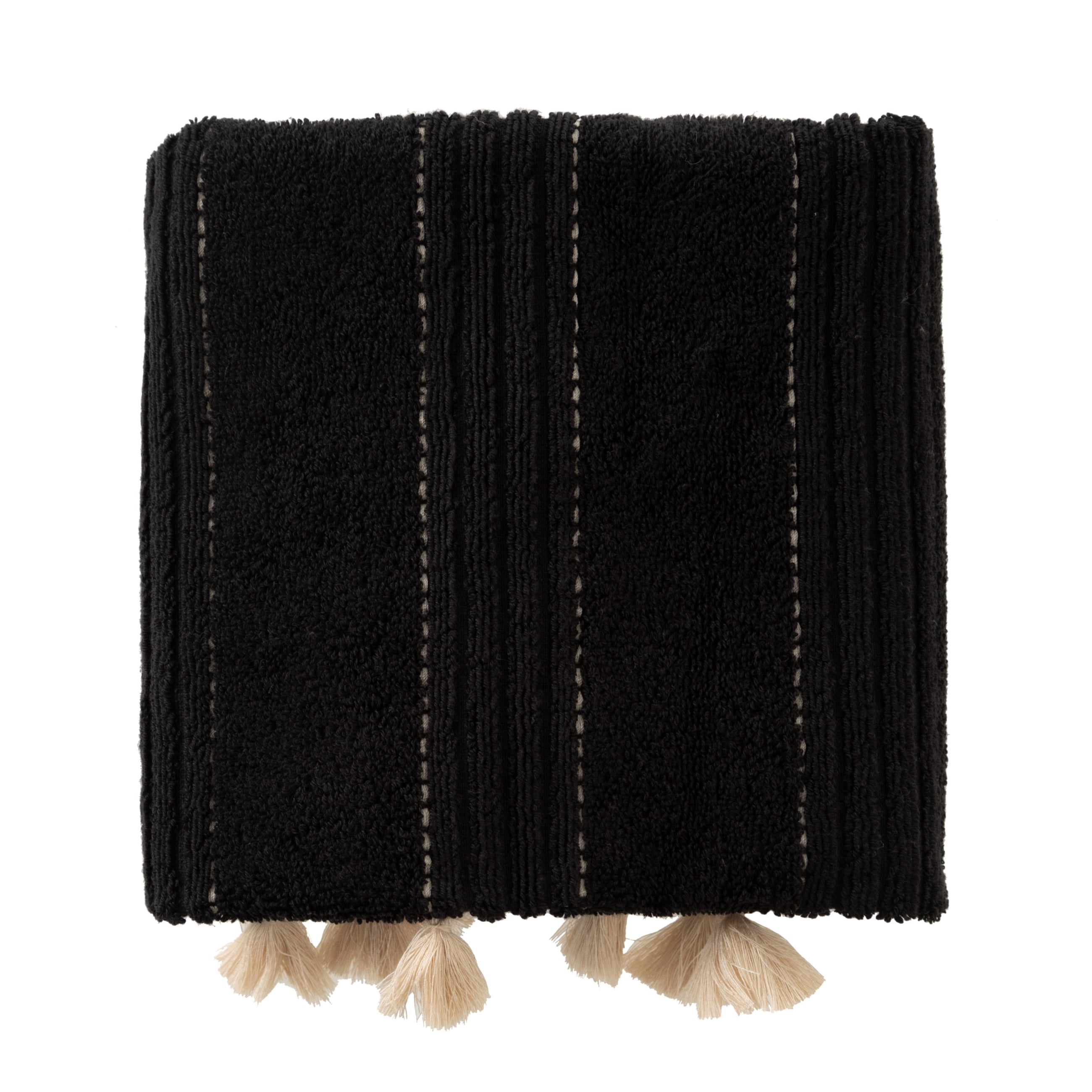 LINDA SİYAH PÜSKÜLLÜ YÜZ HAVLUSU 50X80