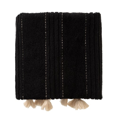 LINDA SİYAH PÜSKÜLLÜ YÜZ HAVLUSU 50X80